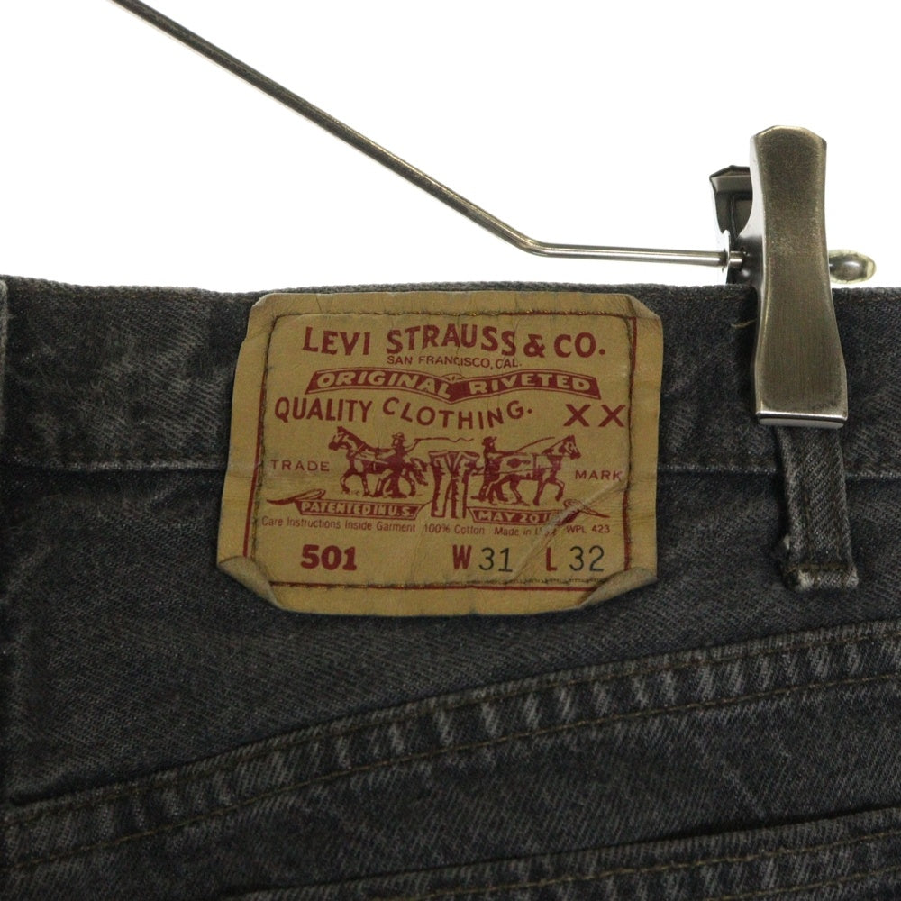 Levi's(リーバイス) 501 USA製 ボタン裏522 スモールe 501-0658 ボタンフライ デニムパンツ ブラック