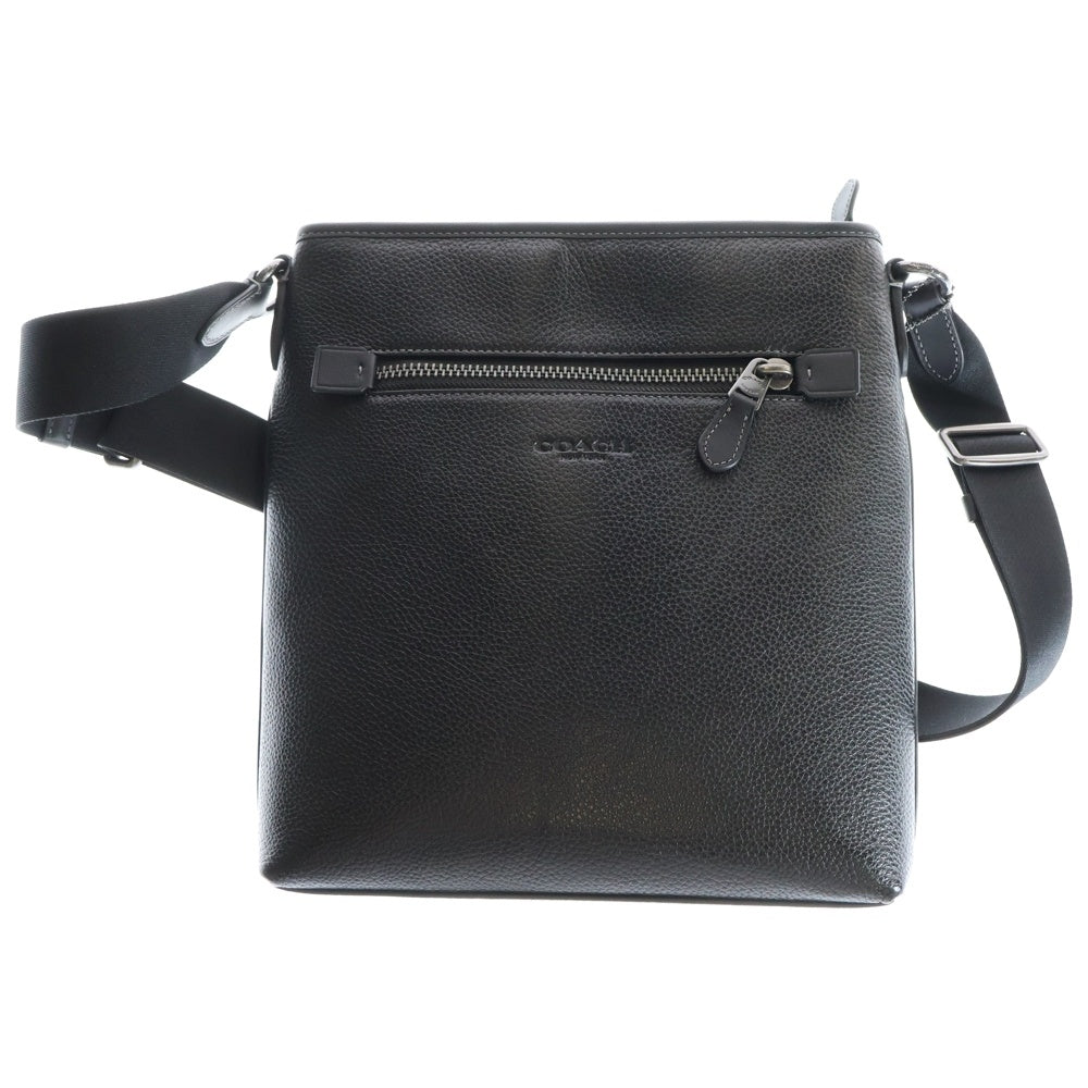COACH(コーチ) レザースリム メッセンジャーバッグ ショルダーバッグ ブラック M2444