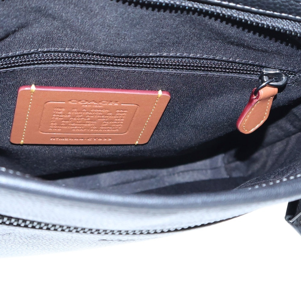 COACH(コーチ) レザースリム メッセンジャーバッグ ショルダーバッグ ブラック M2444