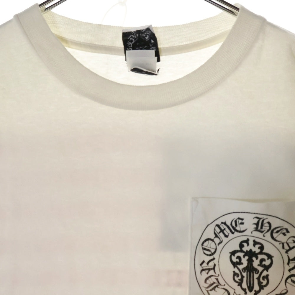 CHROME HEARTS(クロムハーツ) OLD AMERICAN FLAG TEE オールド アメリカンフラッグTシャツ 星条旗 ホースシュープリント 半袖カットソー ホワイト