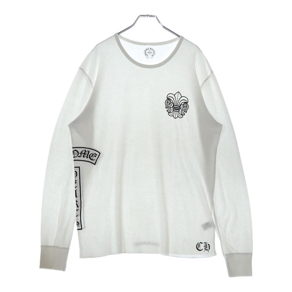 CHROME HEARTS(クロムハーツ) BSフレアプリントサーマル長袖Tシャツ ロンT カットソー ホワイト