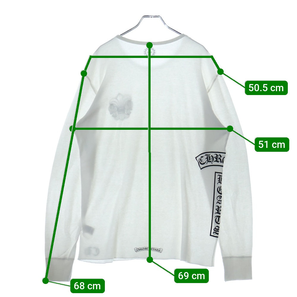 CHROME HEARTS(クロムハーツ) BSフレアプリントサーマル長袖Tシャツ ロンT カットソー ホワイト