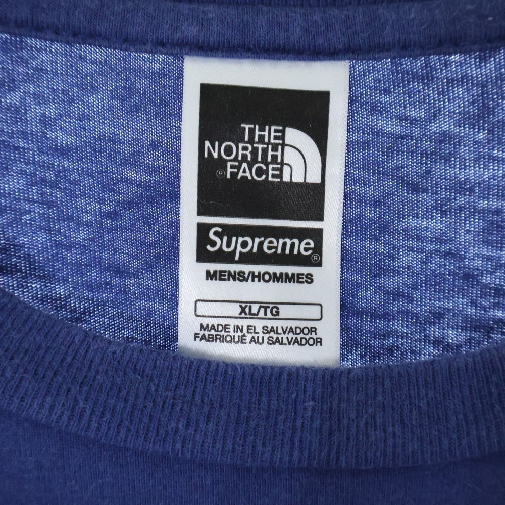 SUPREME(シュプリーム) 23SS×THE NORTH FACE PRINTED POCKET TEE ノースフェイス プリント ポケット半袖Tシャツ カットソー ネイビー NT02309I