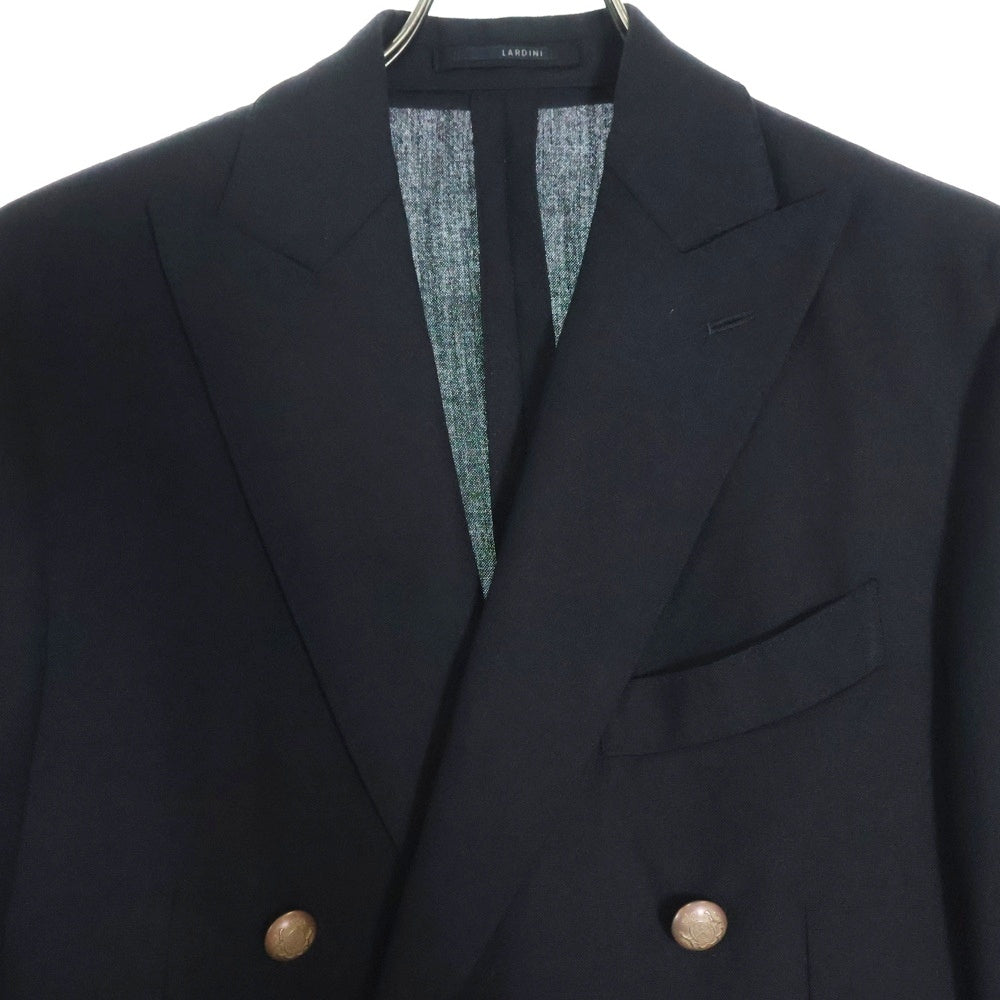 LARDINI(ラルディーニ) 3B カシミヤ キュプラ ダブル テーラードジャケット ブラック JT655APQY