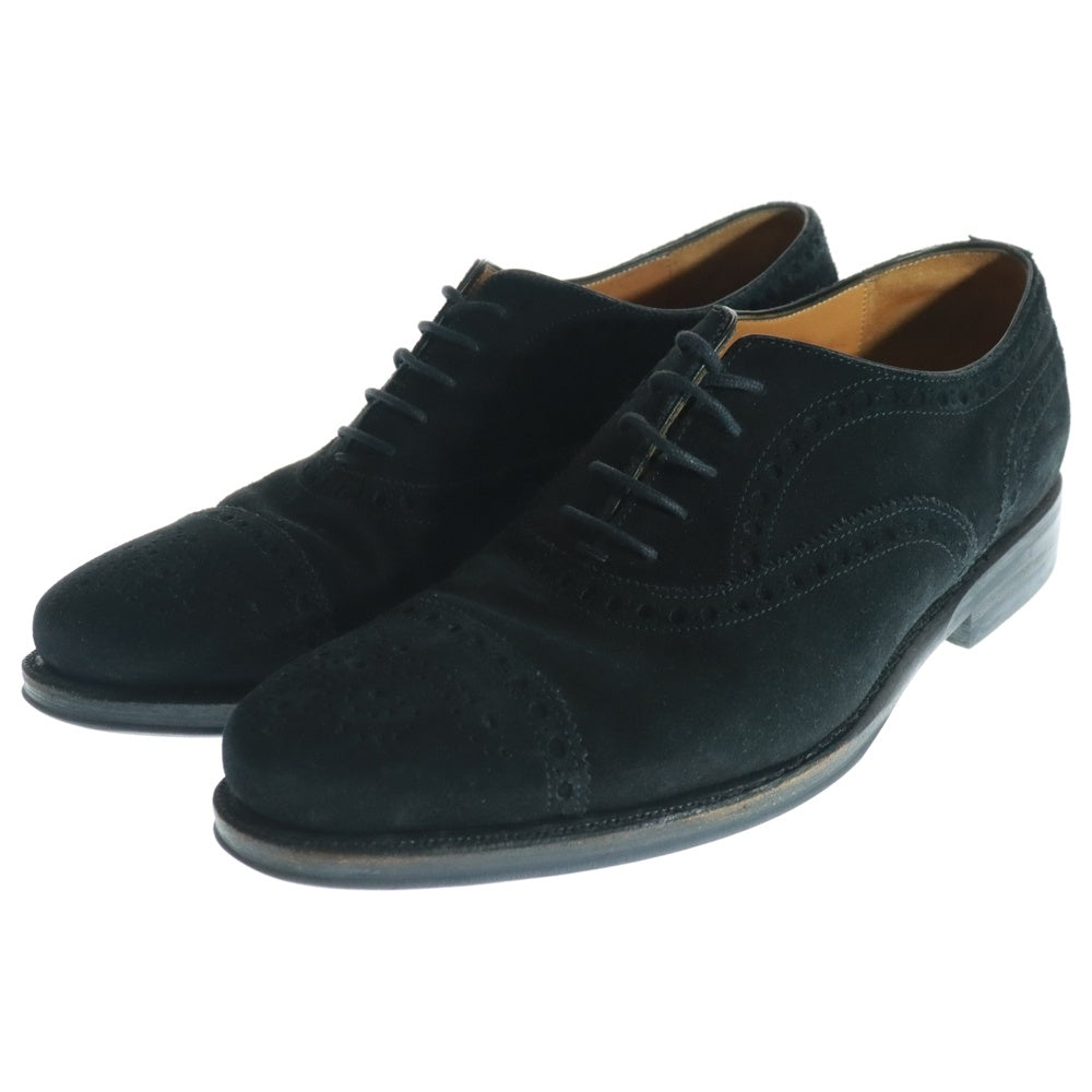 Jalan Sriwijaya(ジャランスリワヤ) × UNITED ARROWS Green Label Relaxing 98934 11120 ユナイテッドアローズ グリーンレーベル リラクシング メダリオン スエード ドレスシューズ ブラック