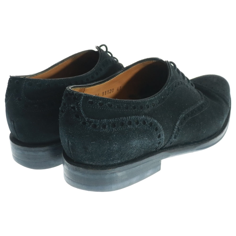 Jalan Sriwijaya(ジャランスリワヤ) × UNITED ARROWS Green Label Relaxing 98934 11120 ユナイテッドアローズ グリーンレーベル リラクシング メダリオン スエード ドレスシューズ ブラック