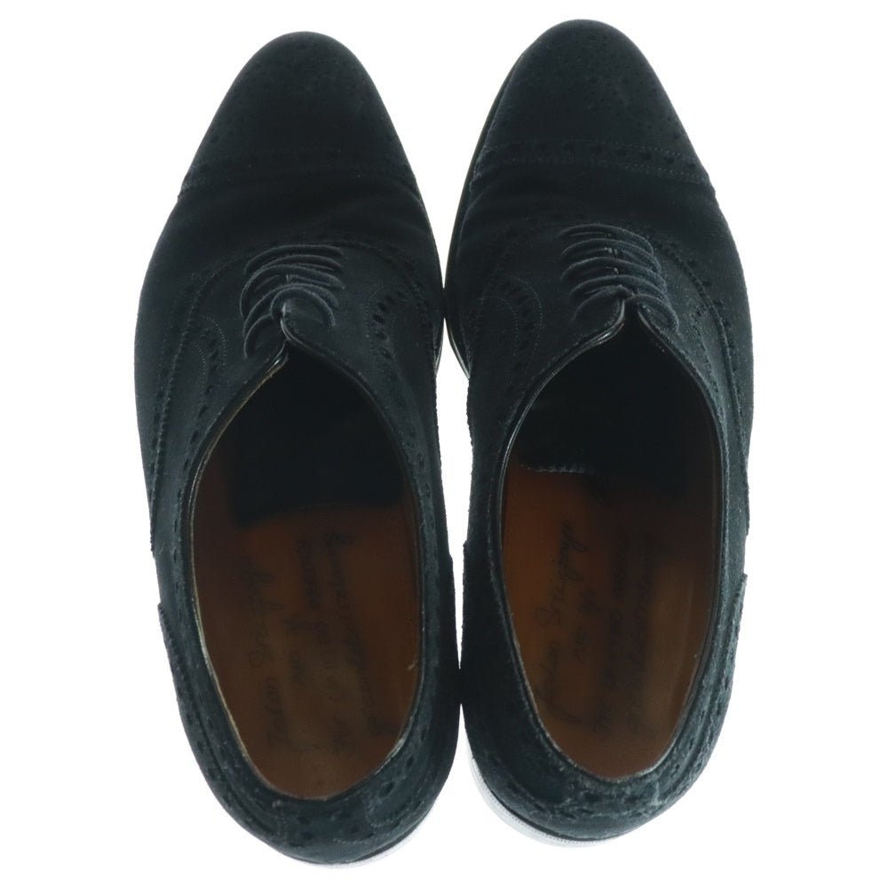 Jalan Sriwijaya(ジャランスリワヤ) × UNITED ARROWS Green Label Relaxing 98934 11120 ユナイテッドアローズ グリーンレーベル リラクシング メダリオン スエード ドレスシューズ ブラック