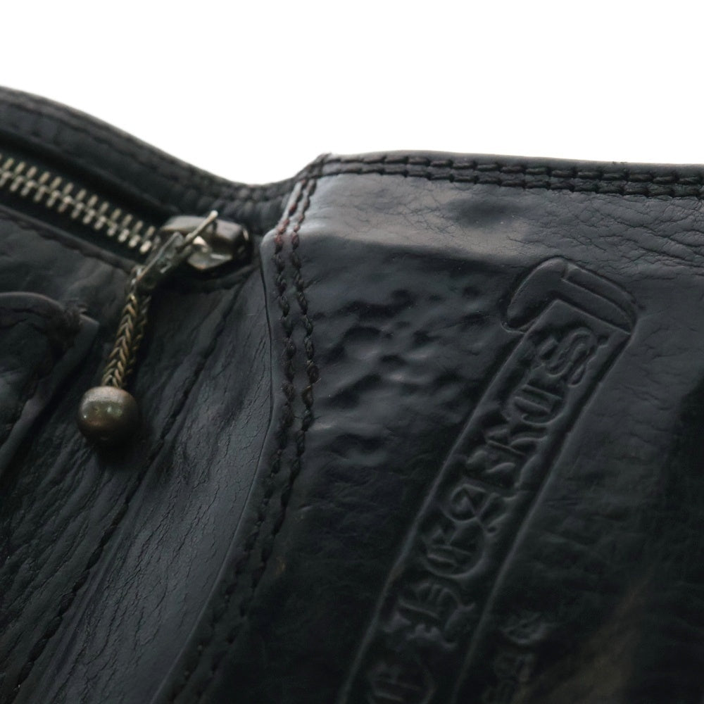CHROME HEARTS(クロムハーツ) 3FOLD 3フォールド ケルティックボタン レザーウォレット 財布 ブラック BCA364