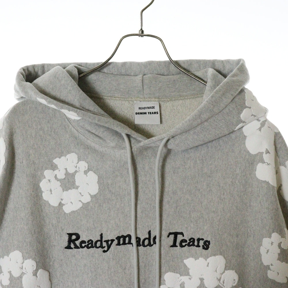 READY MADE(レディメイド) 22AW×DENIM TEARS COTTON WREATH HOODIE フラワープリント コットン プルオーバーパーカー フーディー グレー RE-DT-GY-00-00-08