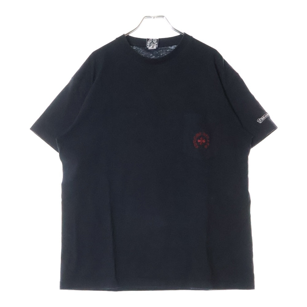 CHROME HEARTS(クロムハーツ) OLD フロントホースシュー刺繍 半袖Tシャツ カットソー ブラック