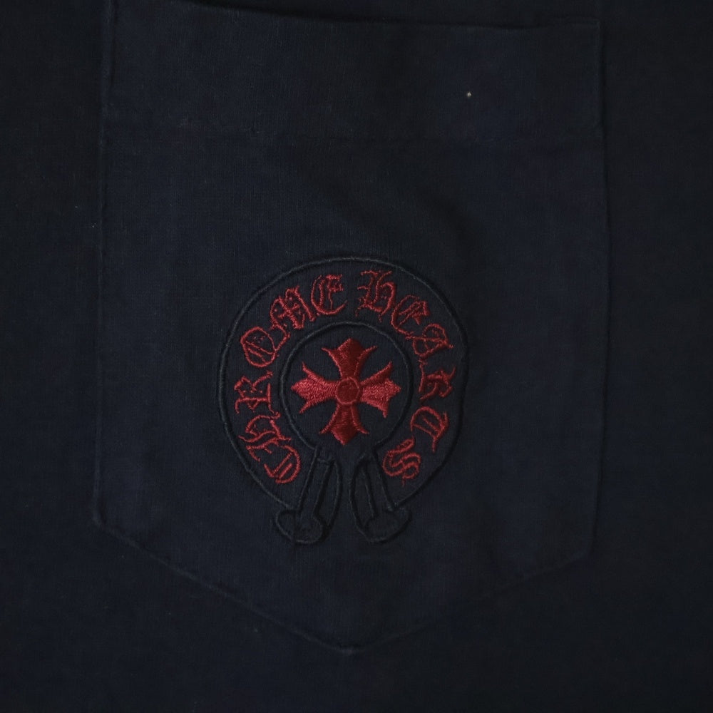 CHROME HEARTS(クロムハーツ) OLD フロントホースシュー刺繍 半袖Tシャツ カットソー ブラック