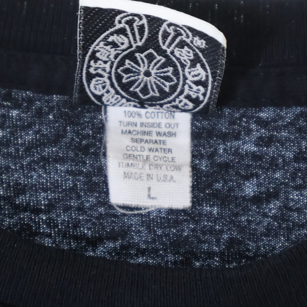 CHROME HEARTS(クロムハーツ) OLD フロントホースシュー刺繍 半袖Tシャツ カットソー ブラック