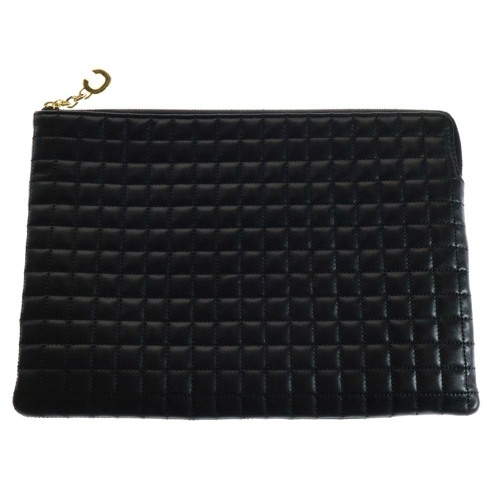 CELINE(セリーヌ) Cチャーム キルティングレザーポーチ セカンドバッグ ブラック レディース