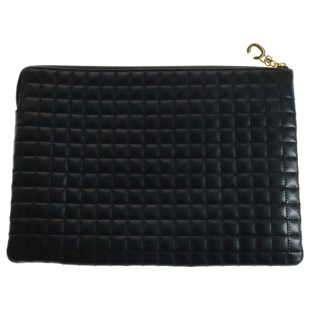 CELINE(セリーヌ) Cチャーム キルティングレザーポーチ セカンドバッグ ブラック レディース