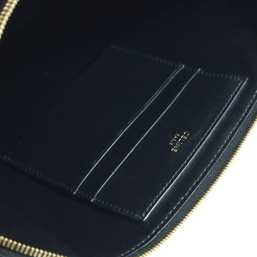 CELINE(セリーヌ) Cチャーム キルティングレザーポーチ セカンドバッグ ブラック レディース