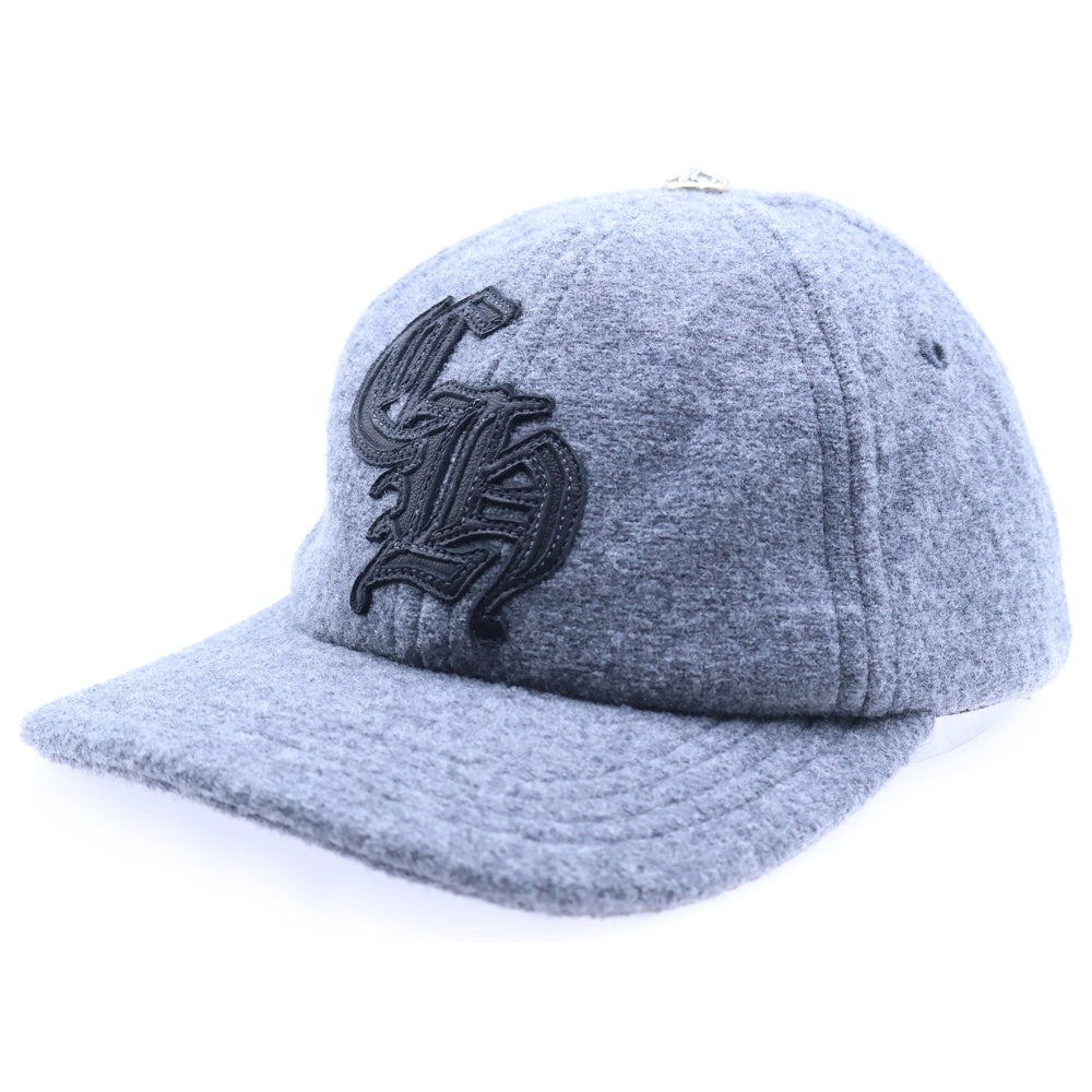 CHROME HEARTS(クロムハーツ) CHレザーパッチウールキャップ 帽子 グレー