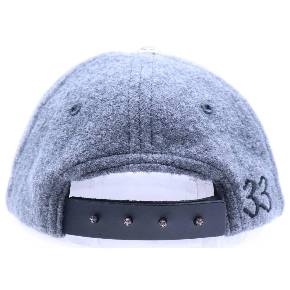 CHROME HEARTS(クロムハーツ) CHレザーパッチウールキャップ 帽子 グレー