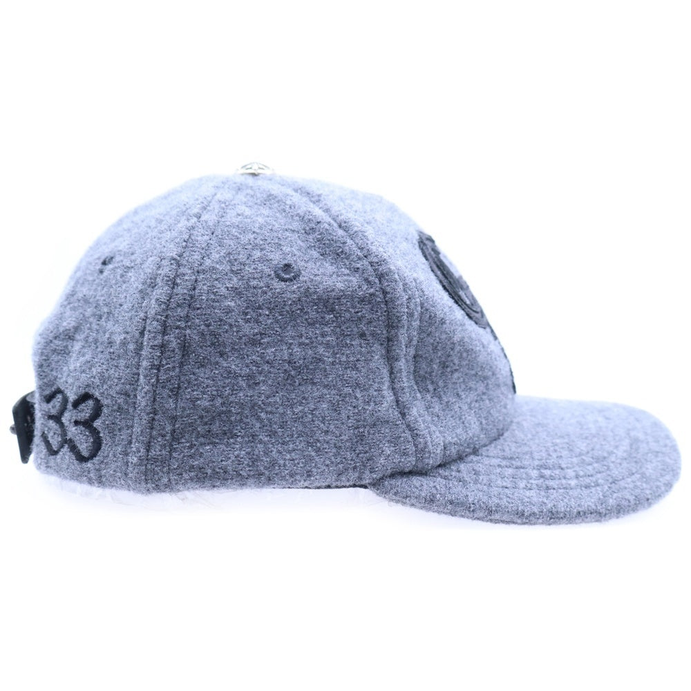 CHROME HEARTS(クロムハーツ) CHレザーパッチウールキャップ 帽子 グレー