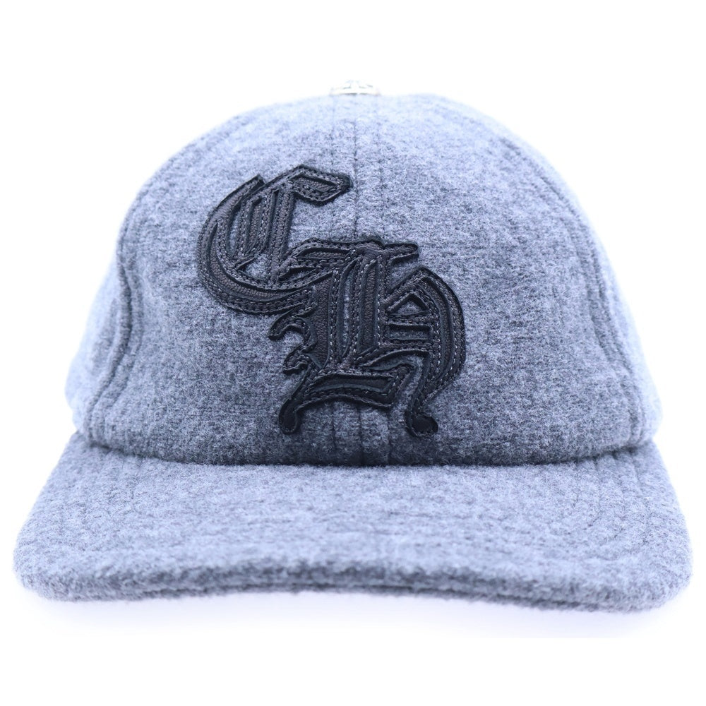 CHROME HEARTS(クロムハーツ) CHレザーパッチウールキャップ 帽子 グレー