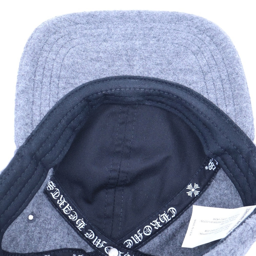 CHROME HEARTS(クロムハーツ) CHレザーパッチウールキャップ 帽子 グレー