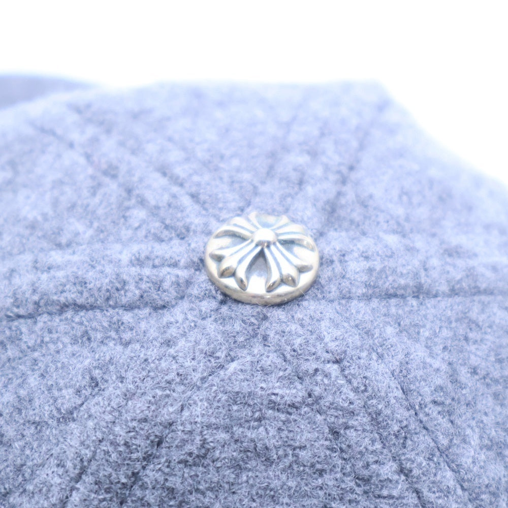 CHROME HEARTS(クロムハーツ) CHレザーパッチウールキャップ 帽子 グレー