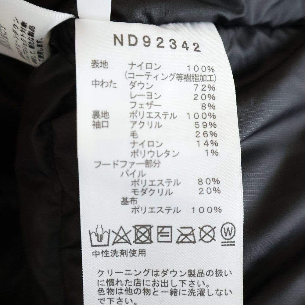 THE NORTH FACE(ザノースフェイス) ANTARCTICA PARKA ND92342 アンタークティカパーカー フード ファー ダウンジャケット ブラック