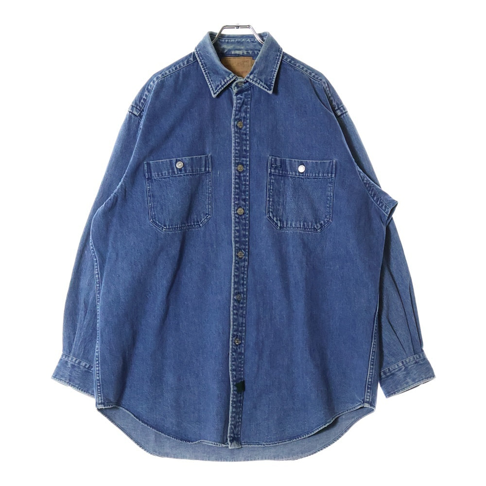 POLO RALPH LAUREN(ポロラルフローレン) 90s VINTAGE POLO COUTRY DUNGAREE 初期ポロベア ヴィンテージ ダンガリー長袖シャツ インディゴ