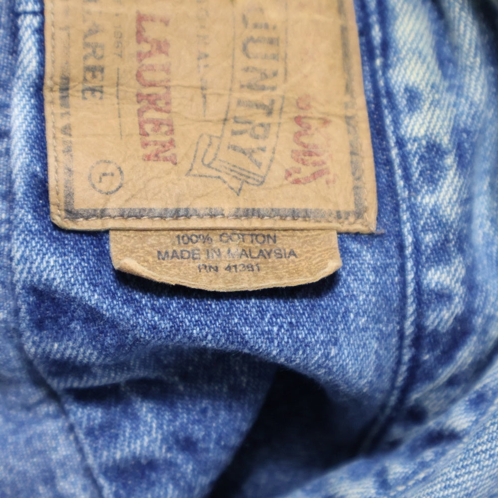 POLO RALPH LAUREN(ポロラルフローレン) 90s VINTAGE POLO COUTRY DUNGAREE 初期ポロベア ヴィンテージ ダンガリー長袖シャツ インディゴ