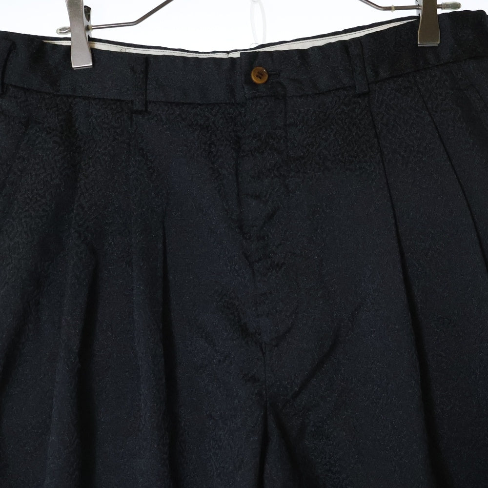 COMME des GARCONS HOMME PLUS(コムデギャルソンオムプリュス)19AW 総柄 2タックショーツ ハーフパンツ ブラック PD-P049
