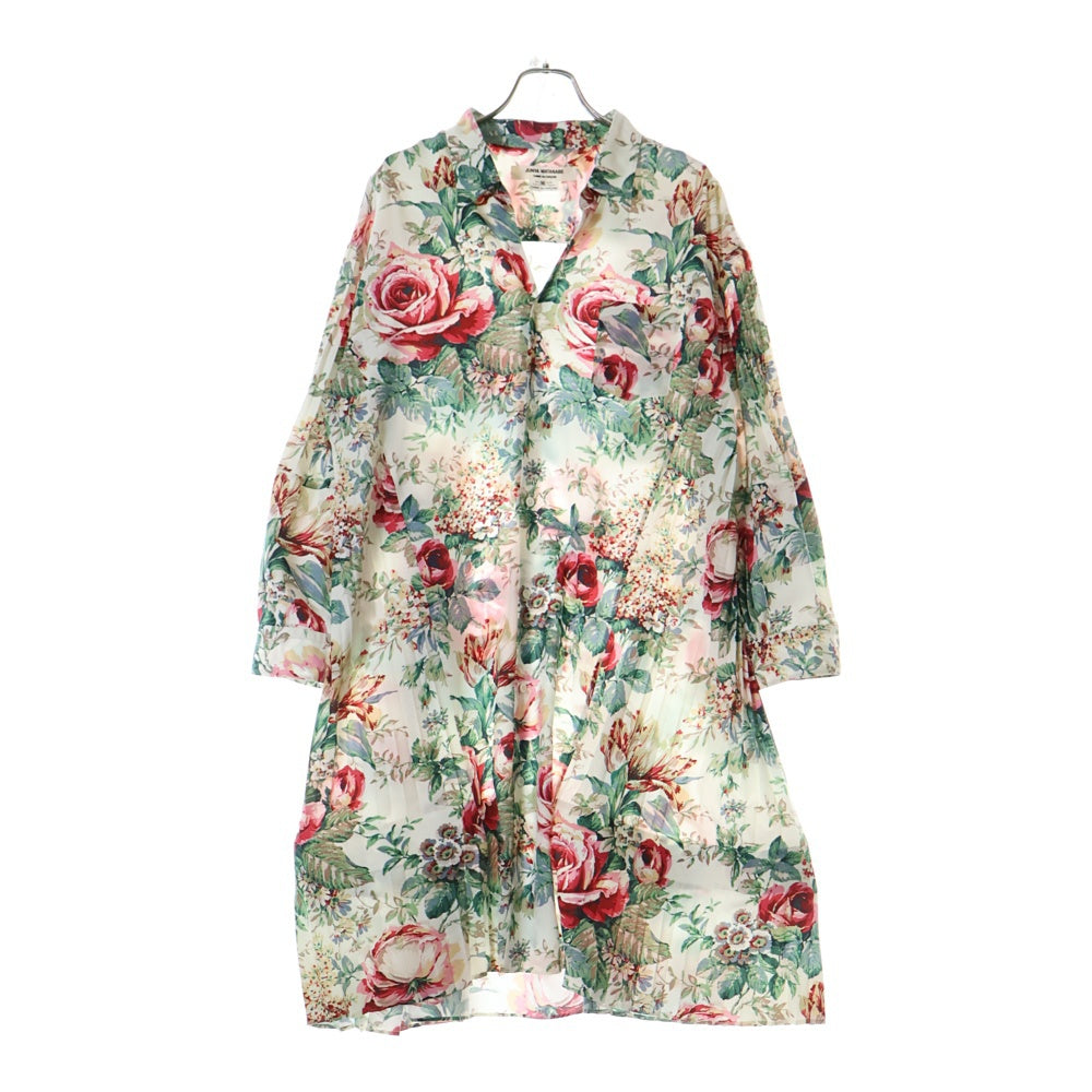 JUNYA WATANABE COMME des GARCONS(ジュンヤワタナベ コムデギャルソン) 18AW フローラルプリント プリーツシャツワンピース アイボリー/マルチ レディース JB-O034