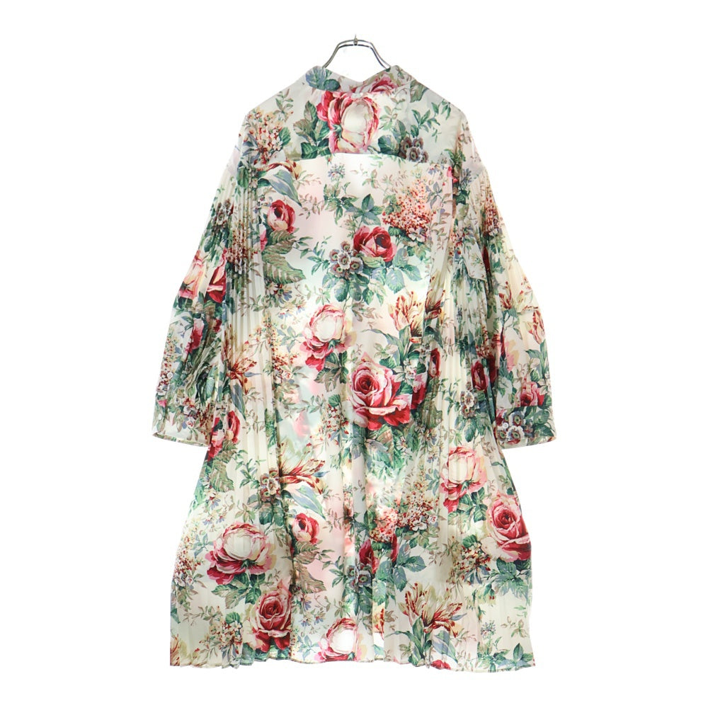 JUNYA WATANABE COMME des GARCONS(ジュンヤワタナベ コムデギャルソン) 18AW フローラルプリント プリーツシャツワンピース アイボリー/マルチ レディース JB-O034