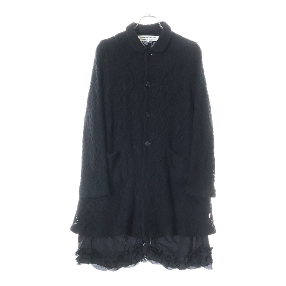 COMME des GARCONS COMME des GARCONS(コムデギャルソンコムデギャルソン) 14AW 総レース キュプラ切替 ロングコート ブラック RN-J010