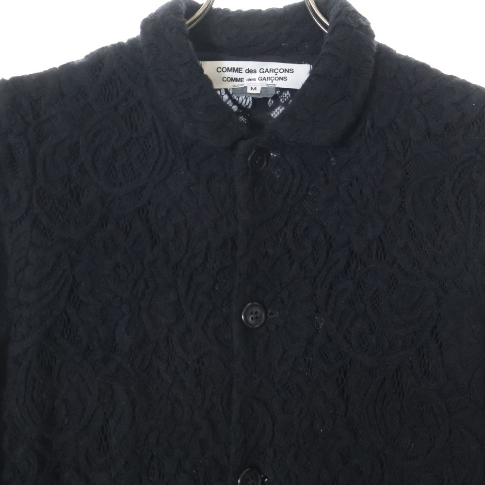 COMME des GARCONS COMME des GARCONS(コムデギャルソンコムデギャルソン) 14AW 総レース キュプラ切替 ロングコート ブラック RN-J010