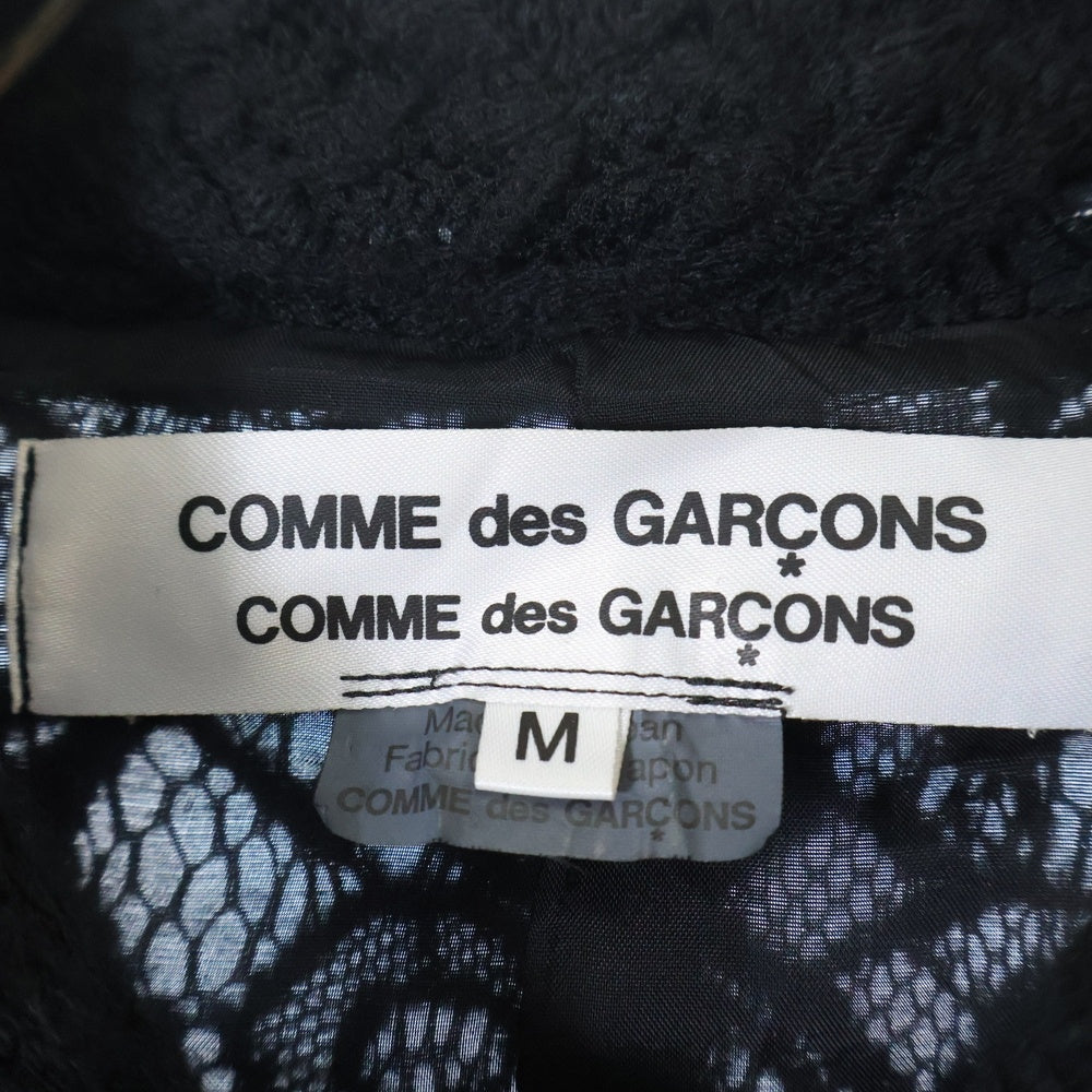 COMME des GARCONS COMME des GARCONS(コムデギャルソンコムデギャルソン) 14AW 総レース キュプラ切替 ロングコート ブラック RN-J010