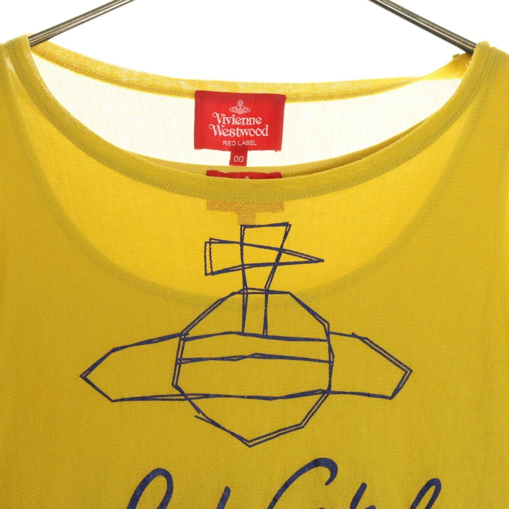 Vivienne Westwood Red Label(ヴィヴィアンウエストウッドレッドレーベル) ビッグオーブプリント 半袖ワンピース イエロー レディース 16-12-522014