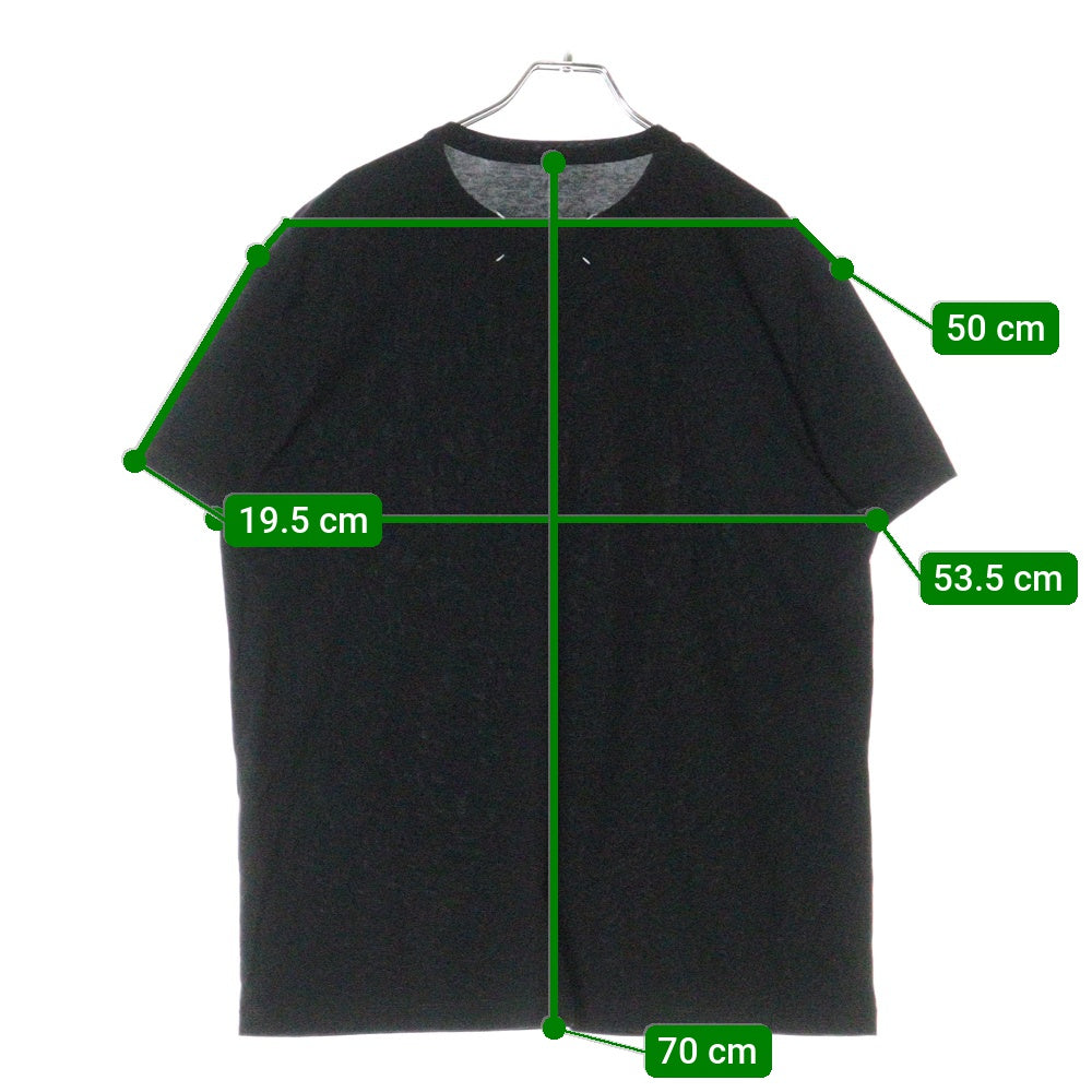 Maison Margiela 10(メゾン マルジェラ) 24SS Distorted Logo Tee フロント刺繍ロゴ 半袖Tシャツ カットソー ブラック S30GC0701 52216