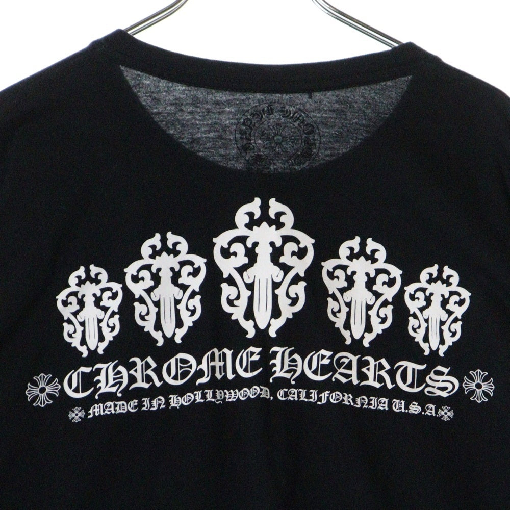 CHROME HEARTS(クロムハーツ) Dagger logo L/S Tee ダガーロゴプリント長袖Tシャツ カットソー ブラック