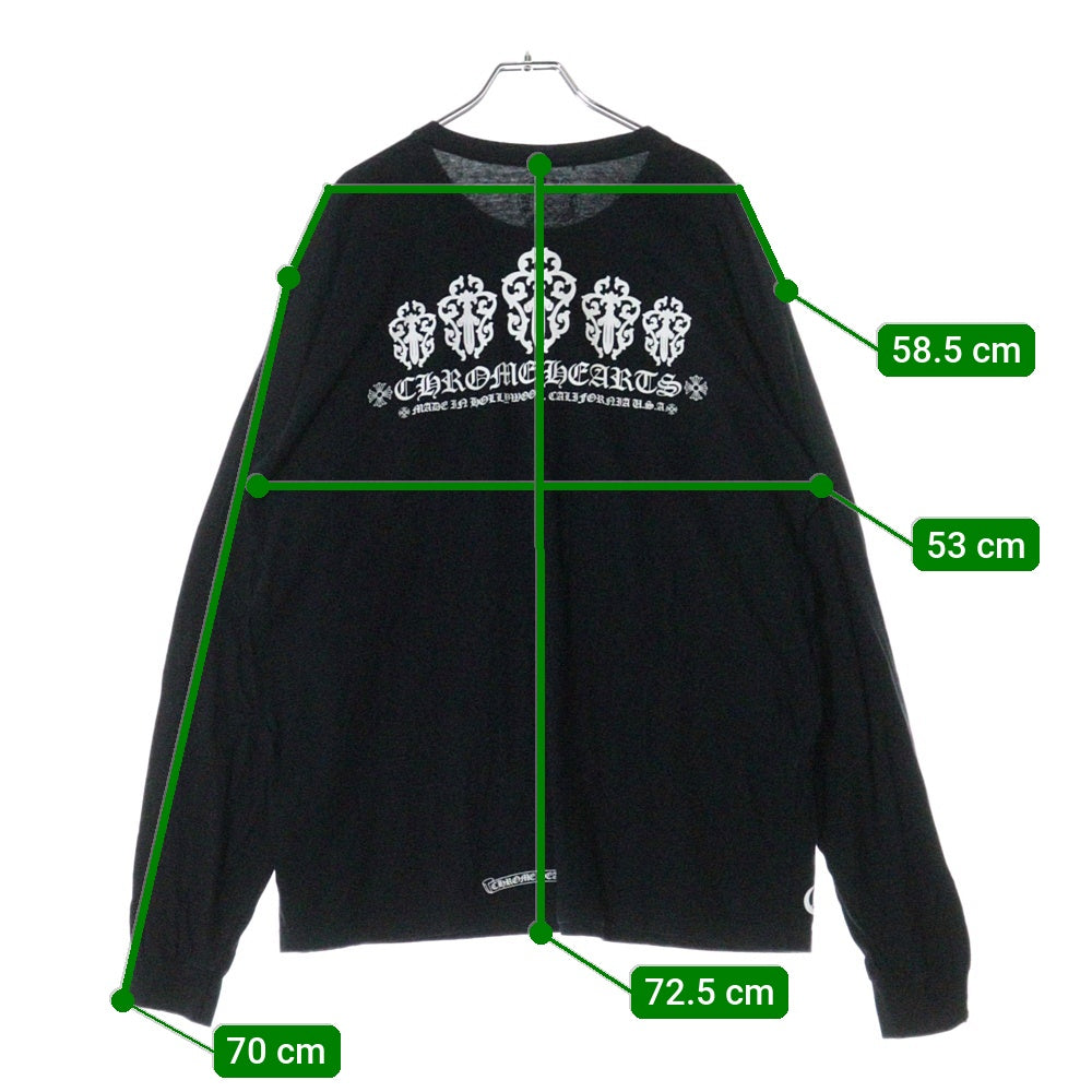 CHROME HEARTS(クロムハーツ) Dagger logo L/S Tee ダガーロゴプリント長袖Tシャツ カットソー ブラック