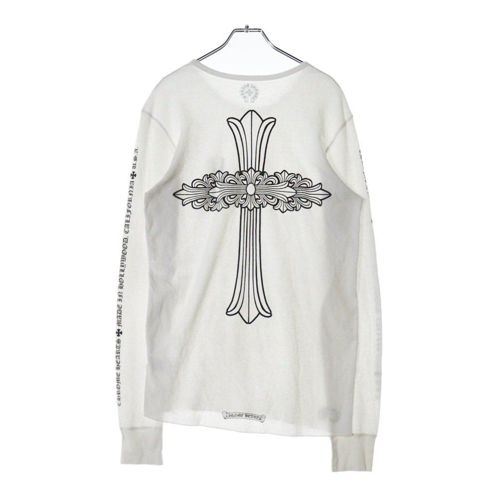CHROME HEARTS(クロムハーツ) OLD FLRL CRS Logo L/S Tee サーマル フローラル クロスロゴ 長袖Tシャツ ホワイト