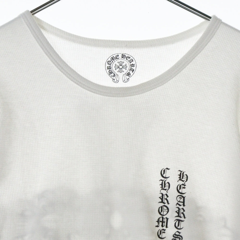 CHROME HEARTS(クロムハーツ) OLD FLRL CRS Logo L/S Tee サーマル フローラル クロスロゴ 長袖Tシャツ ホワイト