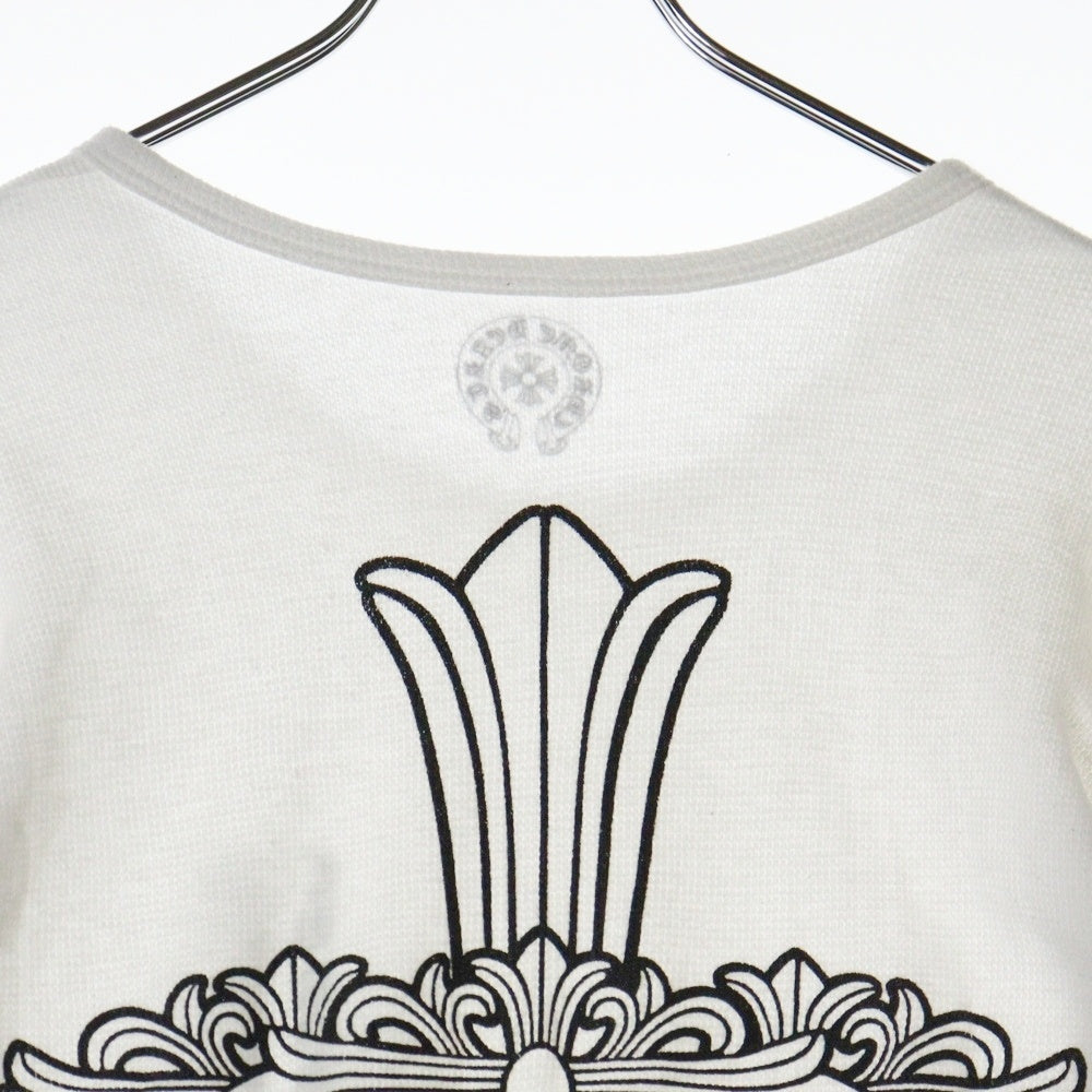 CHROME HEARTS(クロムハーツ) OLD FLRL CRS Logo L/S Tee サーマル フローラル クロスロゴ 長袖Tシャツ ホワイト
