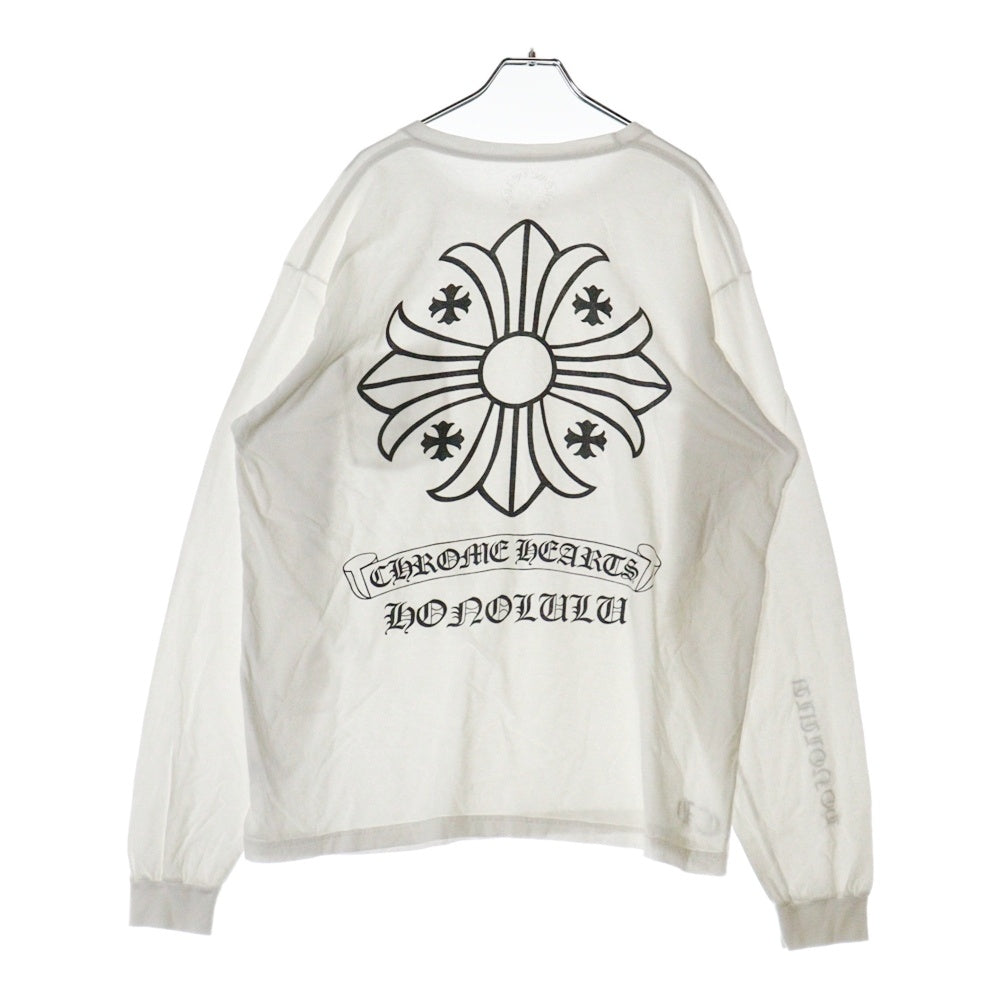CHROME HEARTS(クロムハーツ) Honolulu CH PLS L/S TEE ホノルル限定 CHプラスプリント長袖カットソー 長袖Tシャツ ロングスリーブカットソー ロンT ホワイト