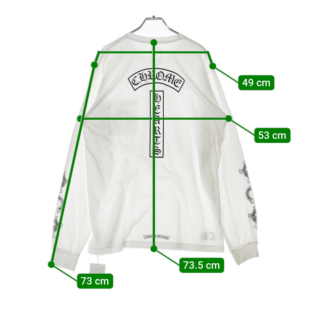 CHROME HEARTS(クロムハーツ) Horseshoe L/S Tee ホースシューロングスリーブ長袖Tシャツ ホワイト
