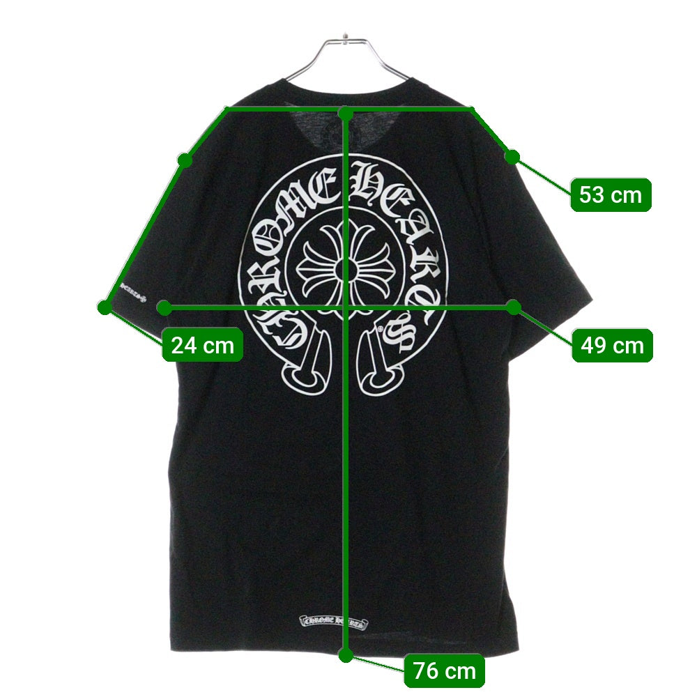 CHROME HEARTS(クロムハーツ) Horseshoe Tee ホースシューロゴ クルーネック半袖Tシャツカットソー ブラック