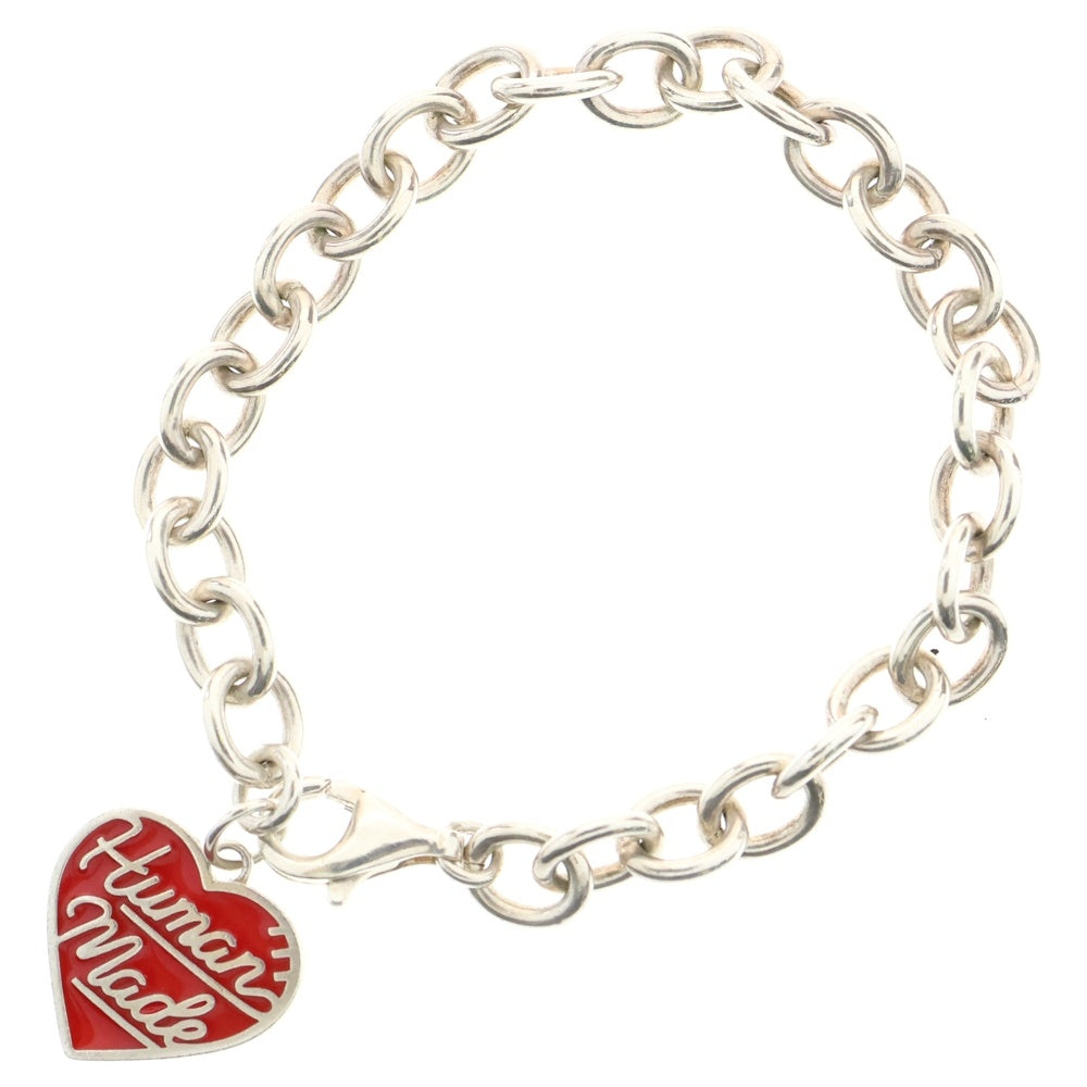 HUMAN MADE(ヒューマンメイド) HEART SILVER BRACELET ハートシルバーブレスレット シルバー/レッド