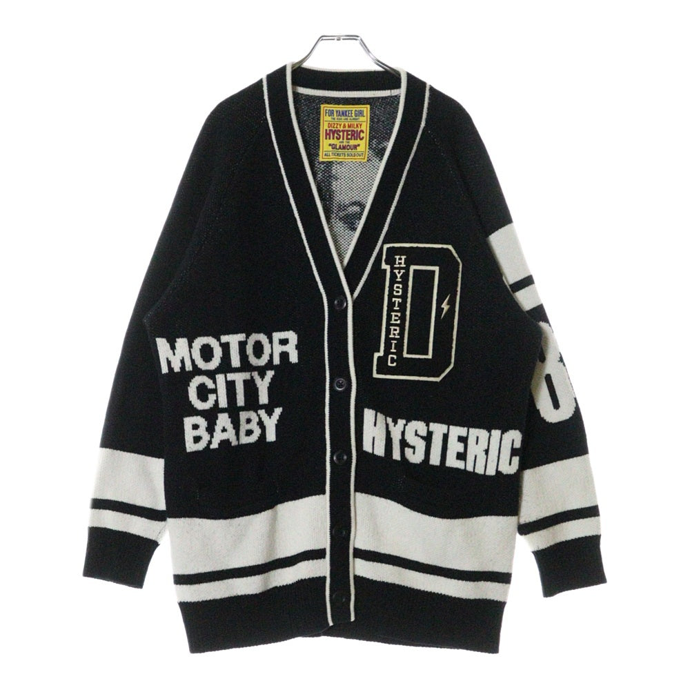 HYSTERIC GLAMOUR(ヒステリックグラマー) MOTOR CITY BABY ジャカード ニット カーディガン ブラック