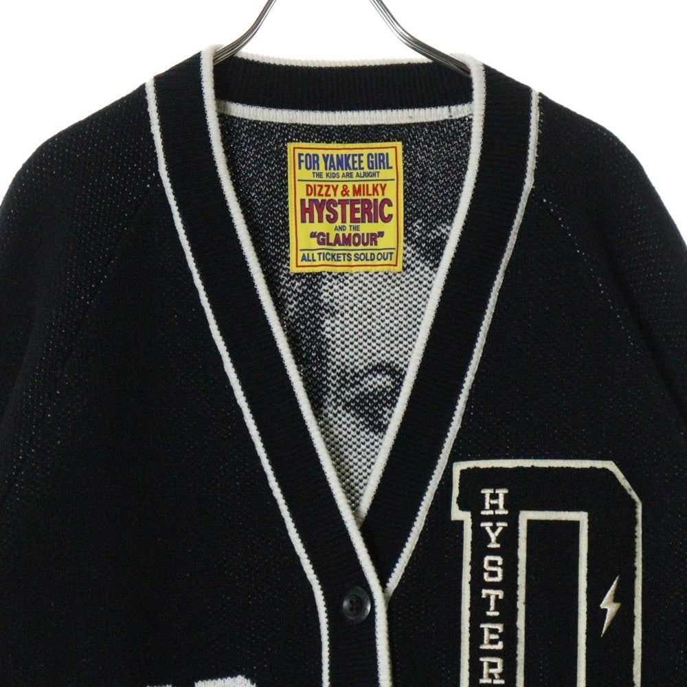 HYSTERIC GLAMOUR(ヒステリックグラマー) MOTOR CITY BABY ジャカード ニット カーディガン ブラック