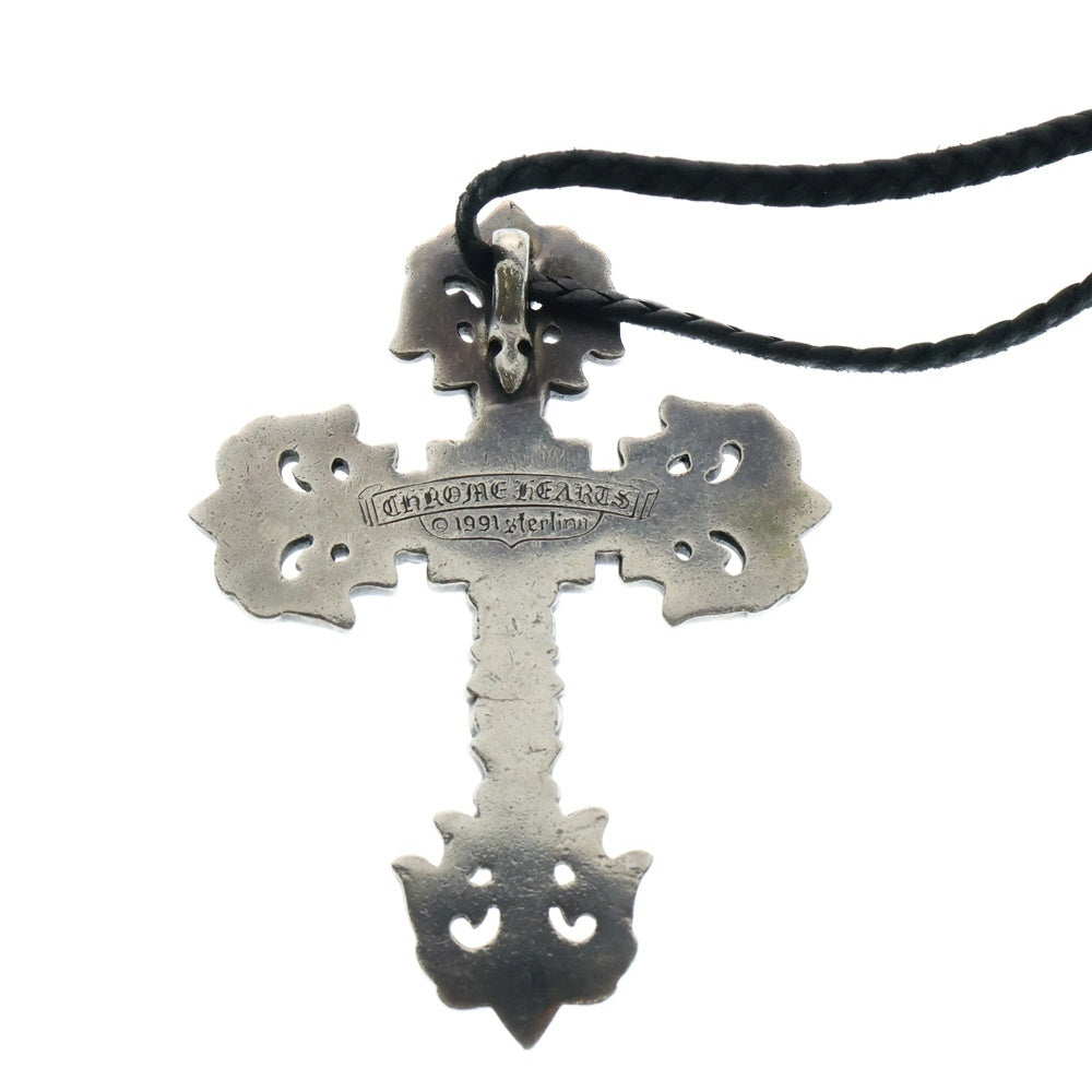 CHROME HEARTS(クロムハーツ) FILIG CROSS-LARGE LB ラージ フィリグリークロス レザーブレイド ネックレス シルバー
