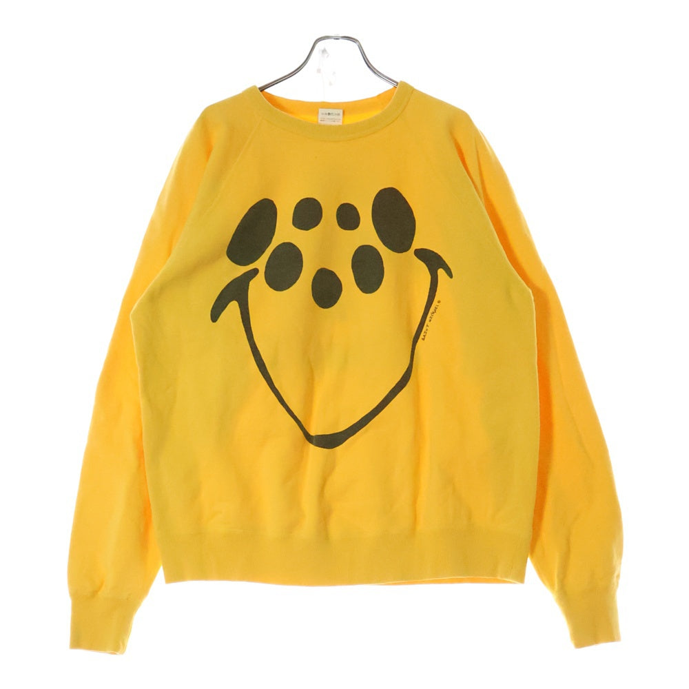 SAINT MICHAEL(セントマイケル) 21SS RAGLAN SWEAT SHIRT SM-S21-0000-023 ローガンスウェットシャツ ヴィンテージ加工プリントトレーナー イエロー