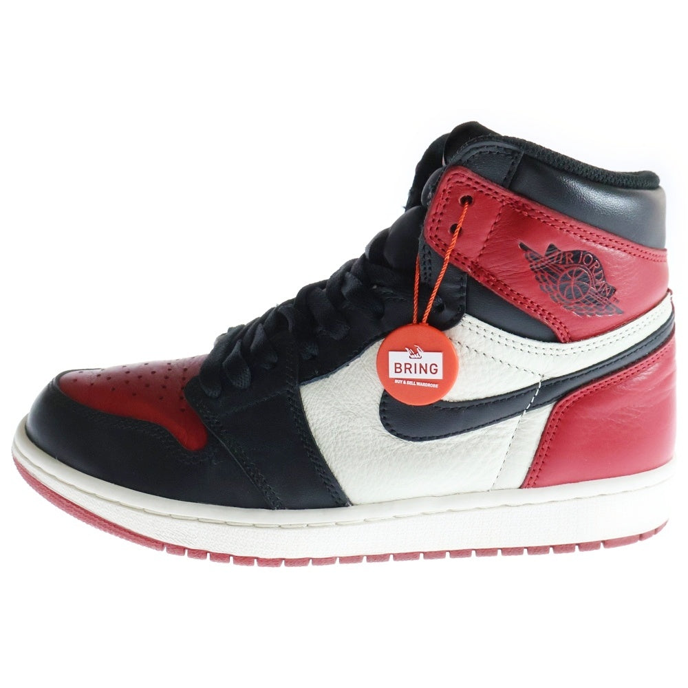 NIKE(ナイキ) AIR JORDAN 1 RETRO HIGH OG BRED TOE 555088-610 エアジョーダン1 ブレッドトゥ ハイカットスニーカー レッド/ブラック US8.5/26.5cm